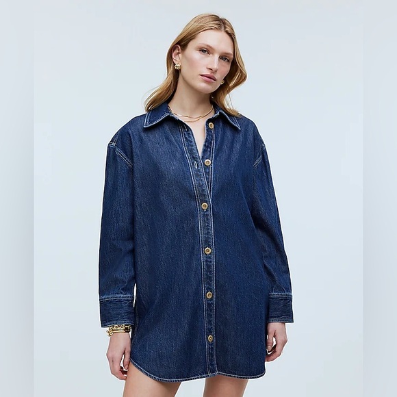 Madewell Dresses & Skirts - MADEWELL Oversized Mini Denim Shirtdress in Dermody Wash
